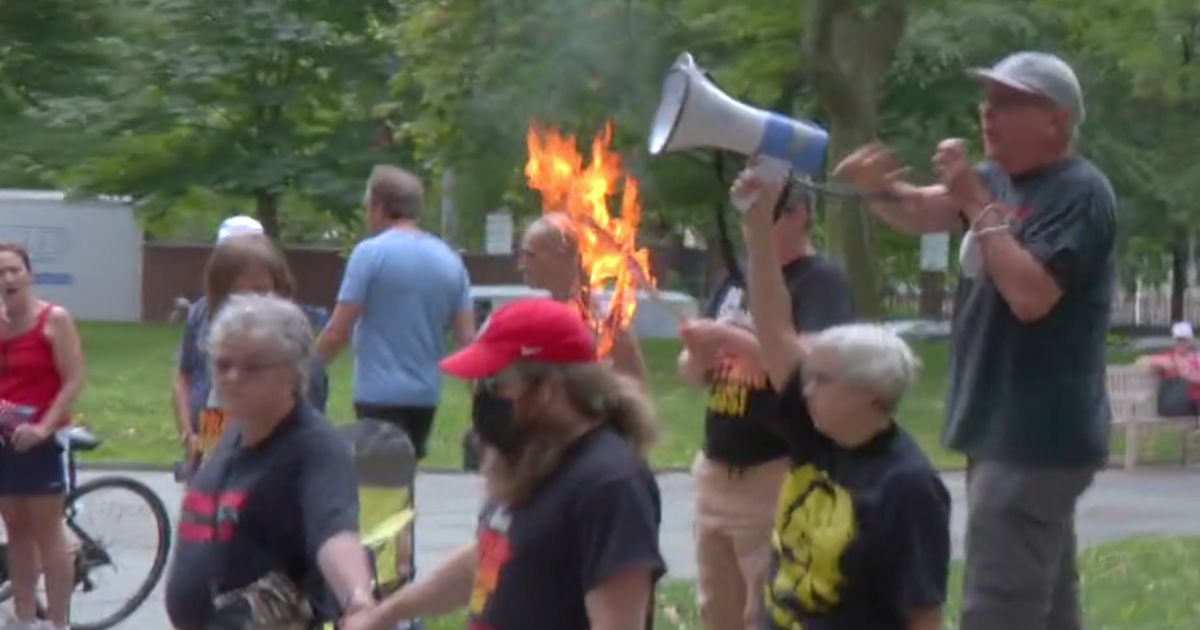 Communists Try to Burn Large American Flag at July 4 Event – It Ends in Epic Failure