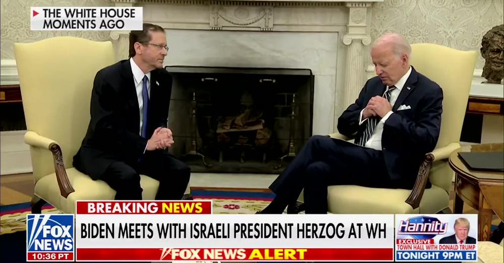 Biden Mumbles, Trails Off During White House Meeting With Israeli President